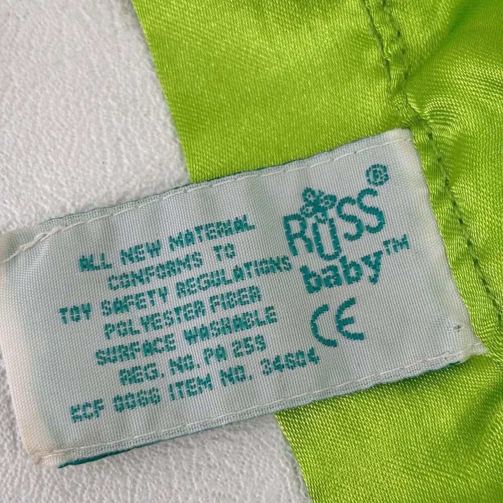 Russ Dibbles Frog‎ Lovey Plush Green Polka Dot Padding Off Dreamland Satin Back